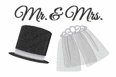 Genuine Mr & Mrs Embroidery Design