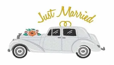 Mega Sale Just Married Embroidery Design
