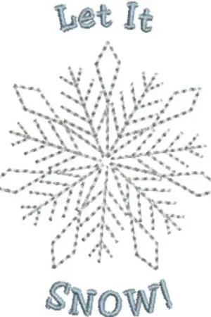 Authentic Let It Snow Embroidery Design