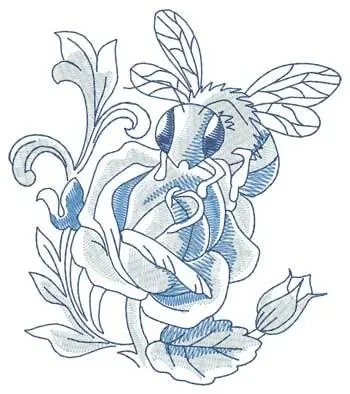 Bee On Rose Embroidery Design Trusted Brand