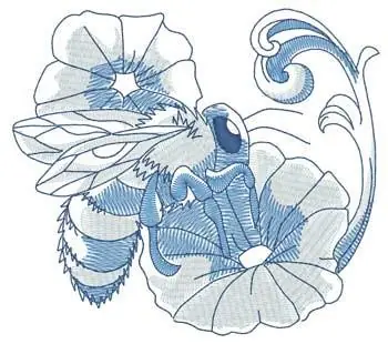 Bee On Flower Embroidery Design Limited Offer