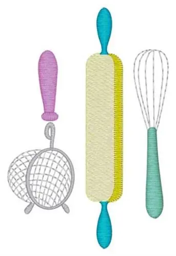 Bulk Order Baking Utensils Embroidery Design
