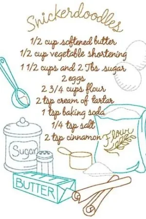 Big Sale Snickerdoodle Cookies Recipe Embroidery Design