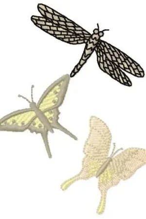 3 Butterflies Embroidery Design Luxury