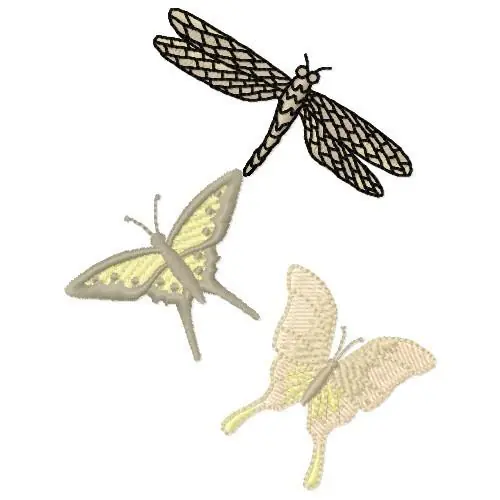 3 Butterflies Embroidery Design Luxury
