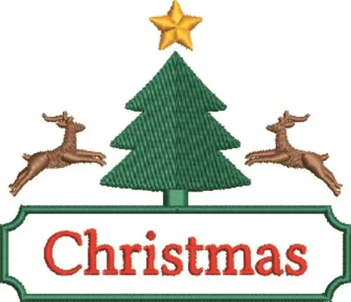 Latest Tree & Reindeer Embroidery Design