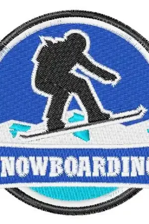 Authentic Snowboarding Embroidery Design