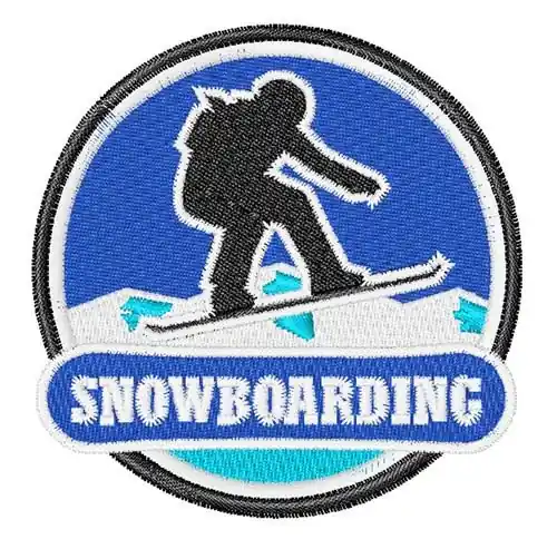 Authentic Snowboarding Embroidery Design