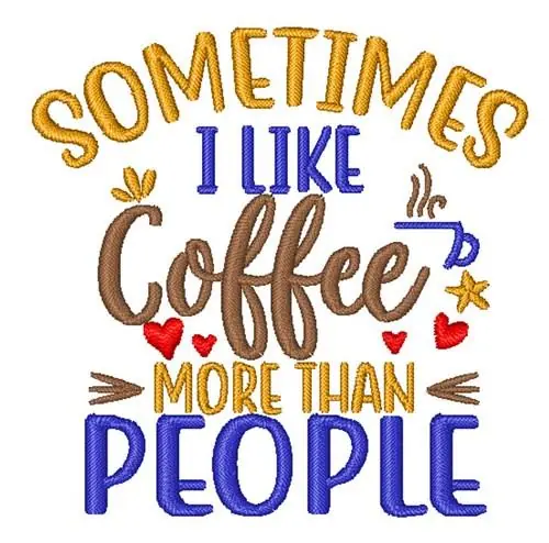 Certified I Like Coffee Embroidery Design