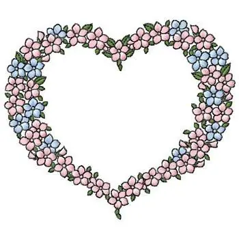 Popular Floral Heart Embroidery Design