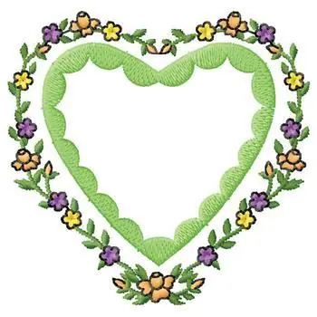 Today Only Flower Heart Embroidery Design
