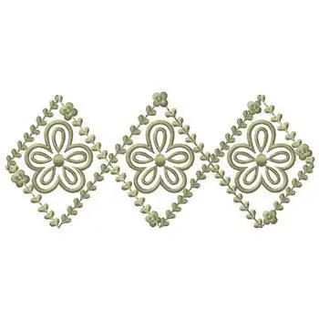 Diamonds And Flowers Embroidery Design High Quality