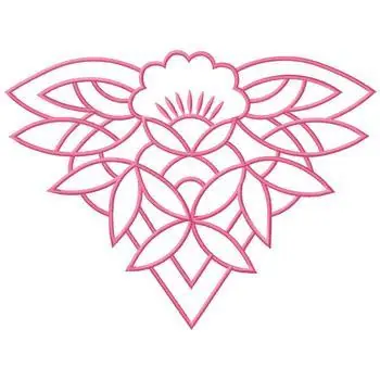 Money Back Guarantee Floral Outline Embroidery Design