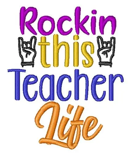Teacher Life Embroidery Design New Arrival