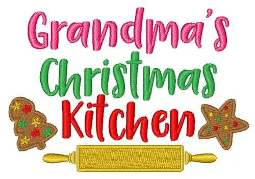 Modern Grandmas Christmas Kitchen Embroidery Design