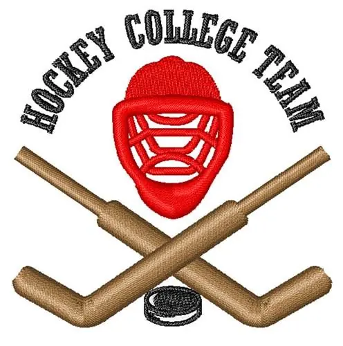 Hockey College Team Embroidery Design Premium