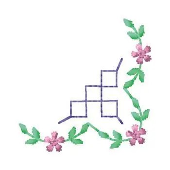 Floral Corner Embroidery Design Modern