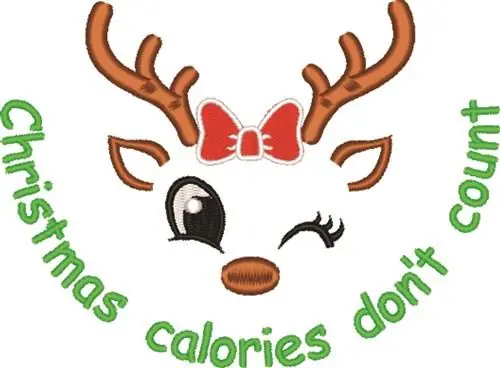 Christmas Calories Embroidery Design Secure Checkout