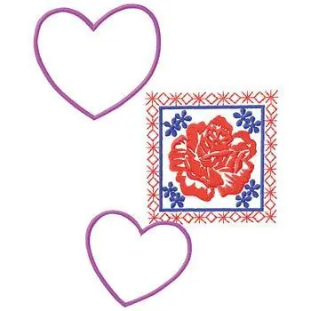 New Release Hearts And Rose Embroidery Design