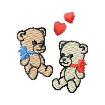 Grab Now Bears With Hearts Embroidery Design