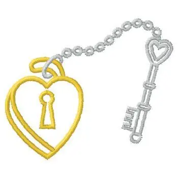 Heart Lock & Key Embroidery Design Big Sale