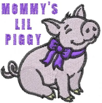 Handmade Mommys Lil Piggy Embroidery Design