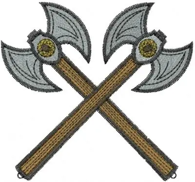 Battle Axes Embroidery Design Reduced Price