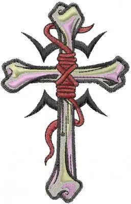 Seasonal Sale Bone Cross Embroidery Design