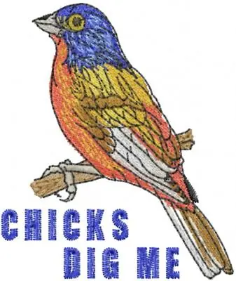 Bunting Bird Embroidery Design Certified