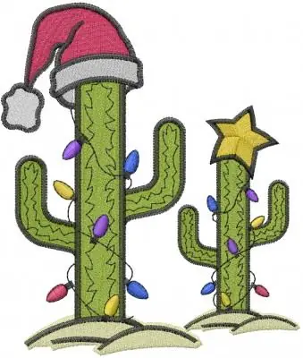 Certified Christmas Cactus Tree Embroidery Design