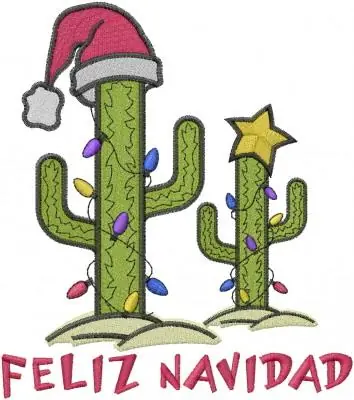 Big Sale Christmas Cactus Tree Embroidery Design
