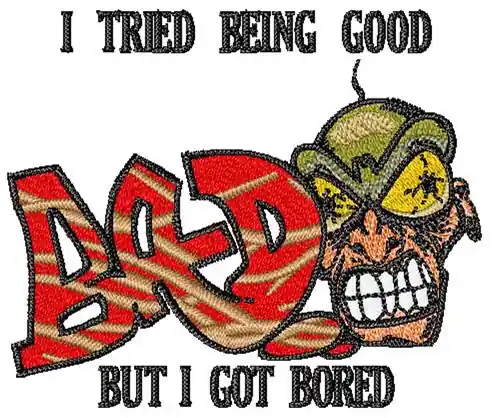 Popular Graffiti Bad Embroidery Design
