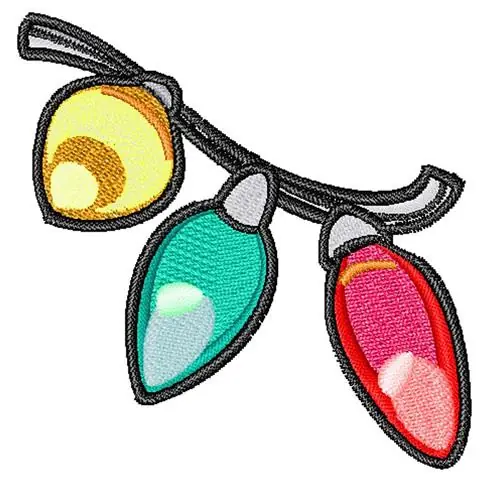 Secure Checkout Christmas Lights Embroidery Design