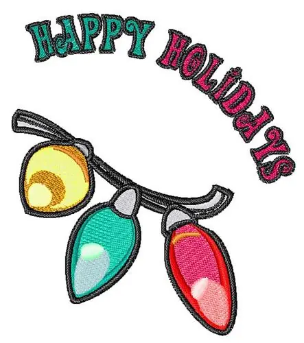 Happy Holidays Embroidery Design Fast Shipping