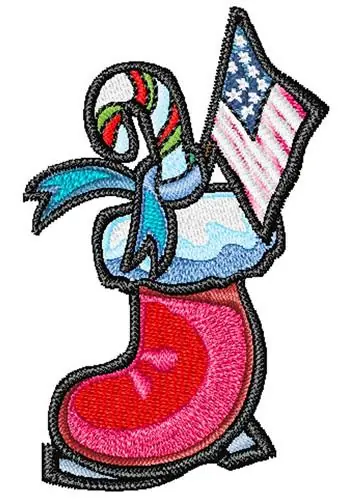 Flag Stocking Embroidery Design Buy Today