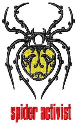 Spider Activist Embroidery Design Authentic