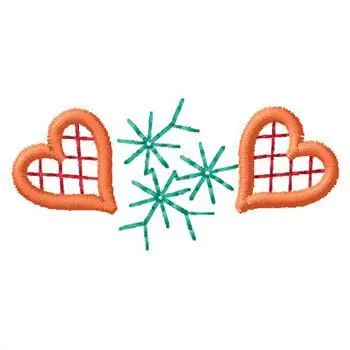 Fresh Stock Two Hearts Embroidery Design