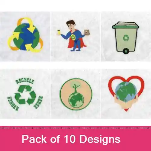 Secure Checkout Recycling Embroidery design pack by Landmark Embroidery Designs, Embroidery Packs on EmbroideryDesigns.com