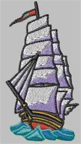 Sail Boat Embroidery Design Authentic