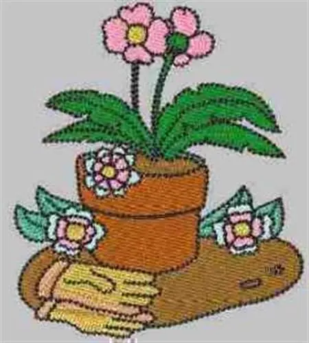 Low Price Floral Pot Embroidery Design