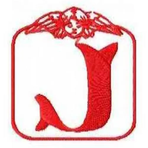 Redwork Angel Letter J Embroidery Design Express Delivery