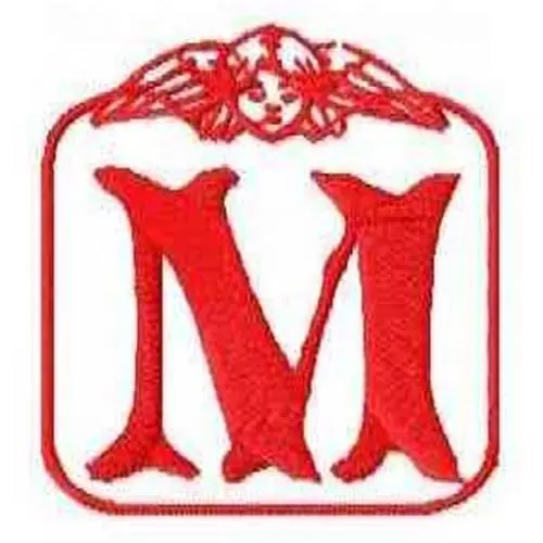 Fast Shipping Redwork Angel Letter M Embroidery Design