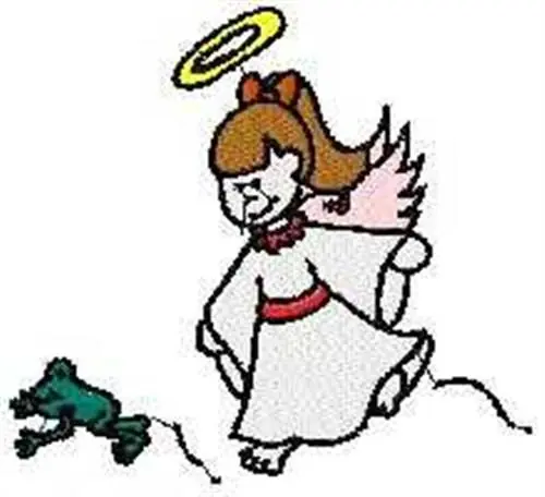 Free Delivery Angel with Frog Embroidery Design