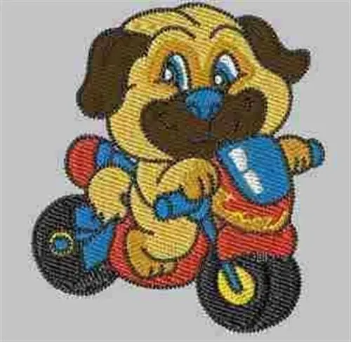Brand New Biking Dog Embroidery Design