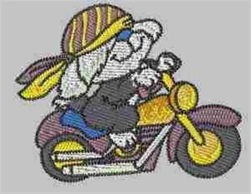 Warranty Included Biker Hound Embroidery Design