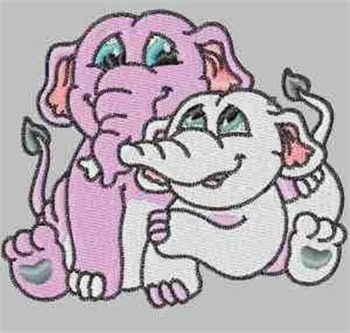 Trusted Brand Baby Elephants Embroidery Design
