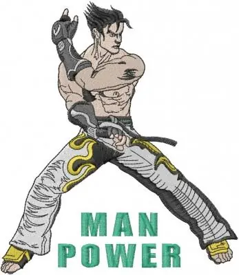 Man Power Embroidery Design Money Back Guarantee