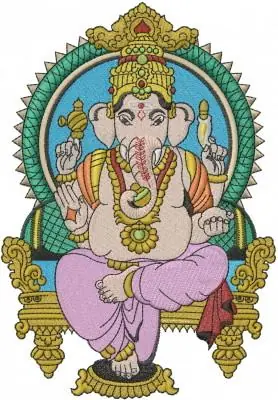 Lord Ganesh Embroidery Design Fast Shipping