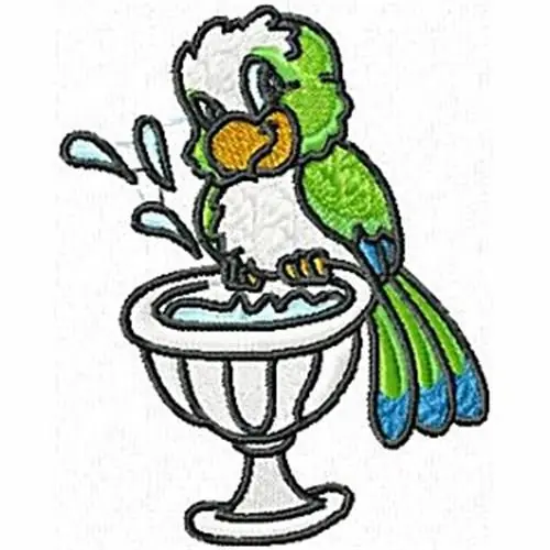 Instant Buy Splashing Parrot Embroidery Design