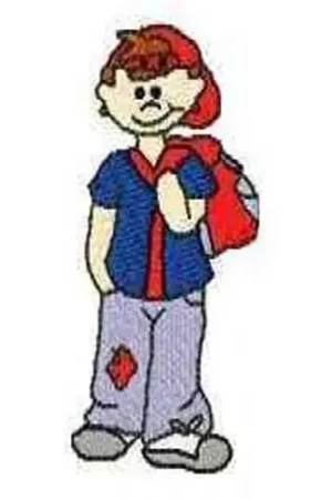 Worldwide Shipping School Boy Embroidery Design